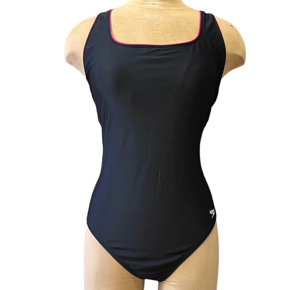 Speedo Swimsuit One Piece Black Pink 12